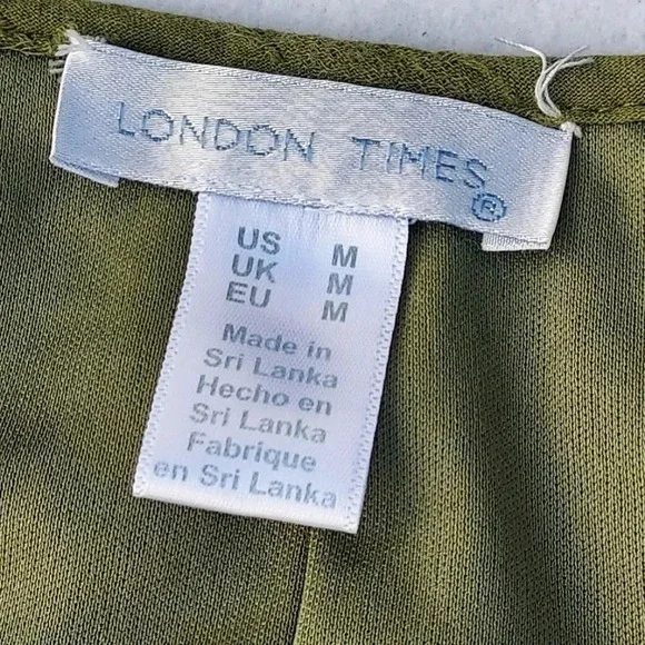 London Times Womens Green Dress Medium - Picture 9 of 11